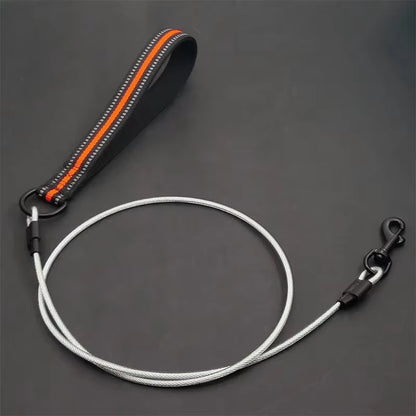 Chew Proof Dog Leash 4Ft Steel Cable Dog Lead with Reflective Soft Padded Handle Sturdy Waterproof Dog Leashes Puppy Rope