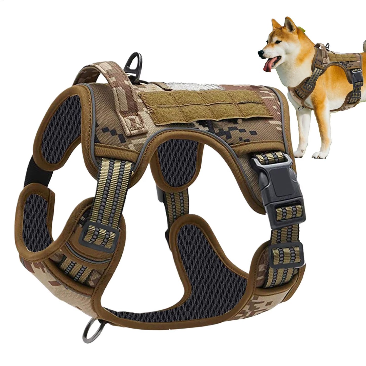 Dog Harness No Pull Vest Dog Harness for Training Adjustable Collar for Medium Large Outdoor Rescue Hunting Tasks Search Running