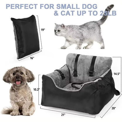 Washable Car Seat for Large and Medium Dogs, Booster, Pet Car Seat, Detachable Dog Bed for Car Back Seat, Pet Travel Carrier Bed