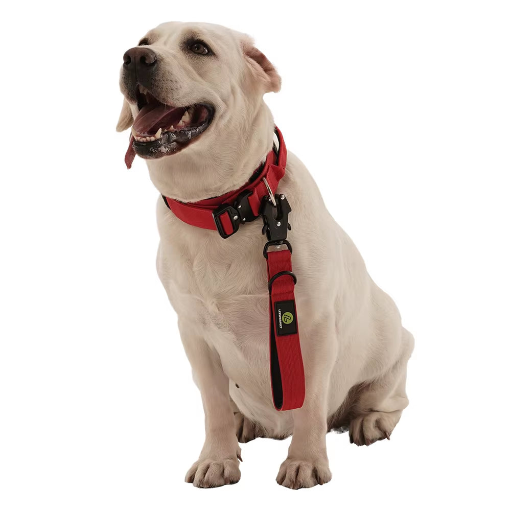 Short Dog Leash Traffic Padded Handle Heavy Duty Short Nylon Dog Lead for Training Control Reflective Threads Pet Leash