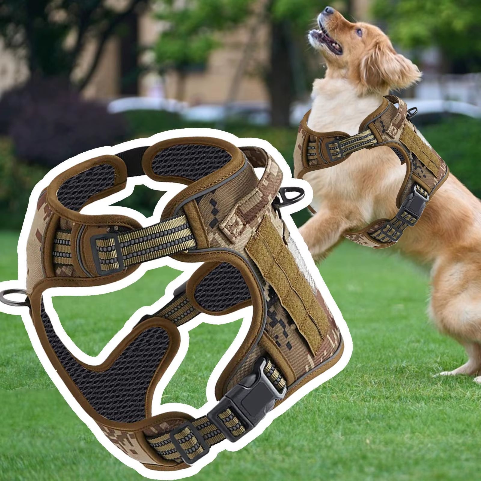 Dog Harness No Pull Vest Dog Harness for Training Adjustable Collar for Medium Large Outdoor Rescue Hunting Tasks Search Running