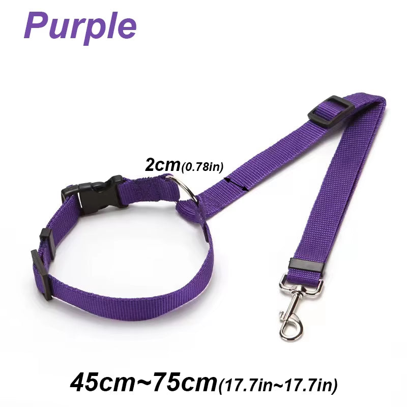 2 in 1 Pet Car Seat Belt Durable Nylon Dog Leash Backseat Dog Harness Lead Clip Safety Lever Traction Dog Collars Accessoires