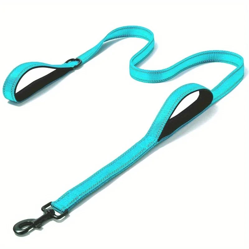 Dog Leashes Outdoor Travel Dog Training Chain Heavy Duty Double Handle Lead for Greater Control Safety Training Dual Handle