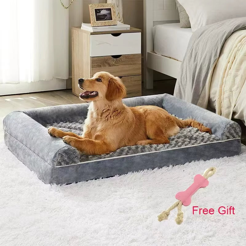 Pet Dog Bed Sofa Mats Soft Orthopedic Foam Cat Beds Kennel with Removable Washable Cover for Extra Large Medium Small Dogs