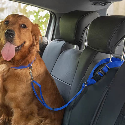 2 in 1 Pet Car Seat Belt Durable Nylon Dog Leash Backseat Dog Harness Lead Clip Safety Lever Traction Dog Collars Accessoires