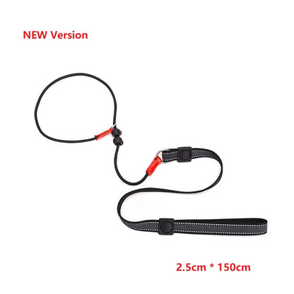 Training Dog Choking Rope Leash 2 in 1 Lead Collar 150Cm P-Shaped Chain Slip Lead Control Leash for Small Large Competition Dogs
