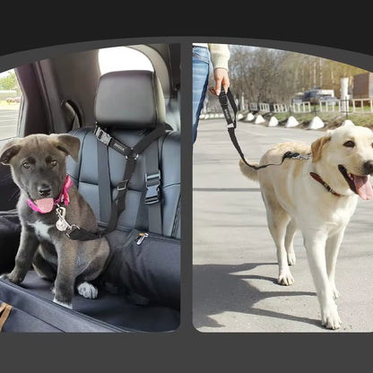 2 in 1 Pet Car Seat Belt Durable Nylon Dog Leash Backseat Dog Harness Lead Clip Safety Lever Traction Dog Collars Accessoires
