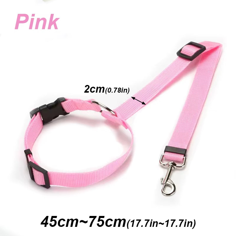 2 in 1 Pet Car Seat Belt Durable Nylon Dog Leash Backseat Dog Harness Lead Clip Safety Lever Traction Dog Collars Accessoires