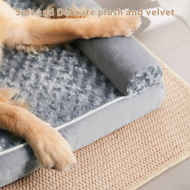 Pet Dog Bed Sofa Mats Soft Orthopedic Foam Cat Beds Kennel with Removable Washable Cover for Extra Large Medium Small Dogs