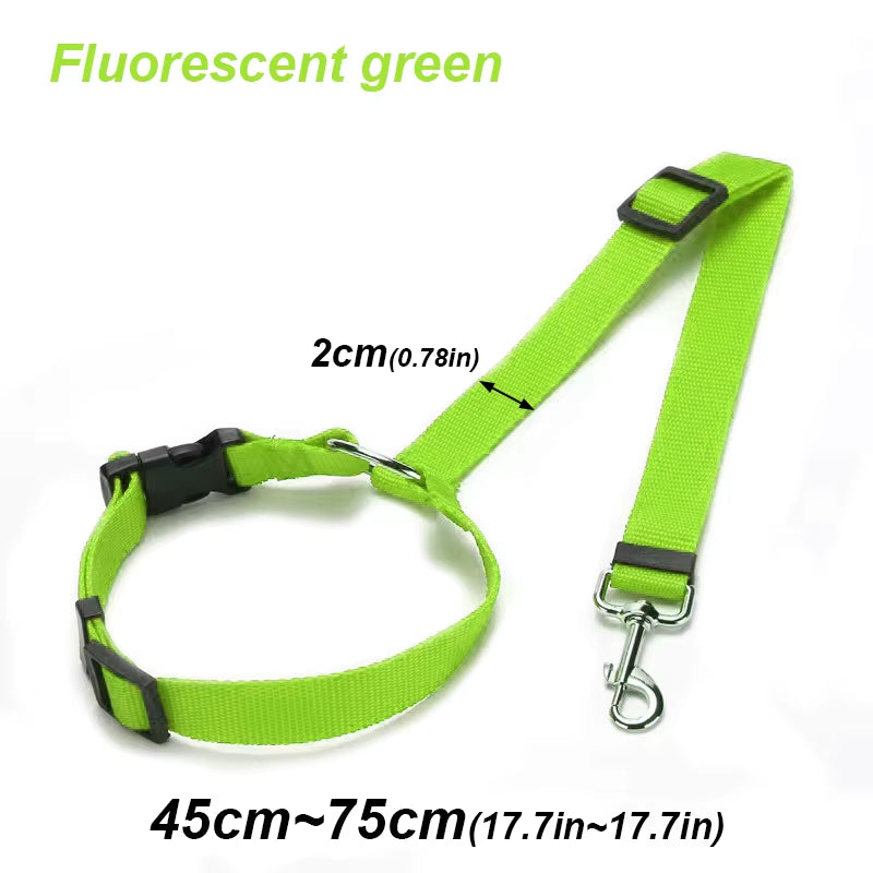 2 in 1 Pet Car Seat Belt Durable Nylon Dog Leash Backseat Dog Harness Lead Clip Safety Lever Traction Dog Collars Accessoires