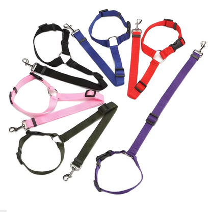 2 in 1 Pet Car Seat Belt Durable Nylon Dog Leash Backseat Dog Harness Lead Clip Safety Lever Traction Dog Collars Accessoires