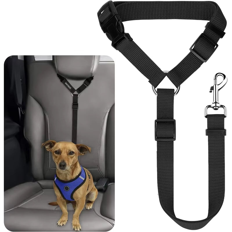 2 in 1 Pet Car Seat Belt Durable Nylon Dog Leash Backseat Dog Harness Lead Clip Safety Lever Traction Dog Collars Accessoires