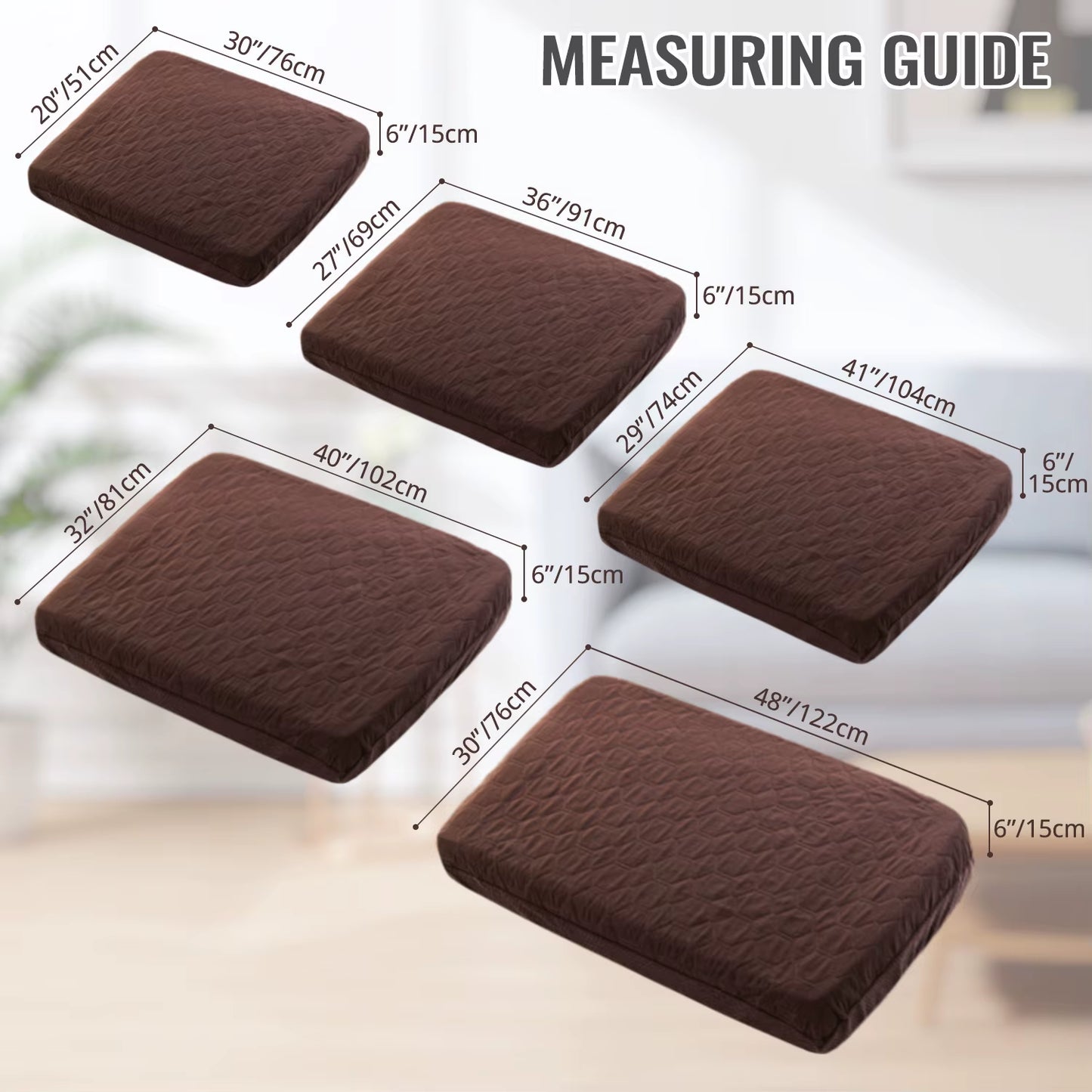 Waterproof Dog Bed Covers Replacement Washable Pet Hair Easy to Remove, Dog Pillow Cover Quilted, Bed Cover for Dog/Cat