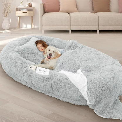 Human Dog Bed,71''X45''X12''Size Fits Adult and Pet Washable Giant People Dog Bed 10 CM Thick Memory Foam Large Oversize Dog Bed